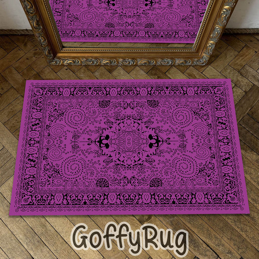 Dark Pink Boho Chic Medallion Runner Rugs Ethnic Carpet Non-Slip Washable Bohemian Mat for Living Room Bedroom Kitchen Decor