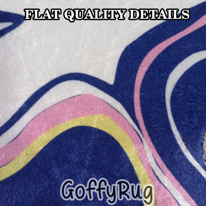 Blue Melting Rug Boho Chic Medallion Bohemian Carpet for Living Room Bedroom Kitchen Liquify Floral Aesthetic Mat Home Decor Gift