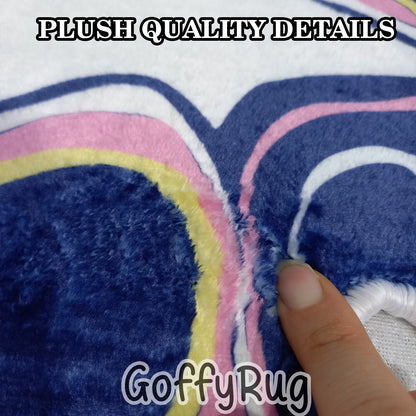 Blue Melting Rug Boho Chic Medallion Bohemian Carpet for Living Room Bedroom Kitchen Liquify Floral Aesthetic Mat Home Decor Gift