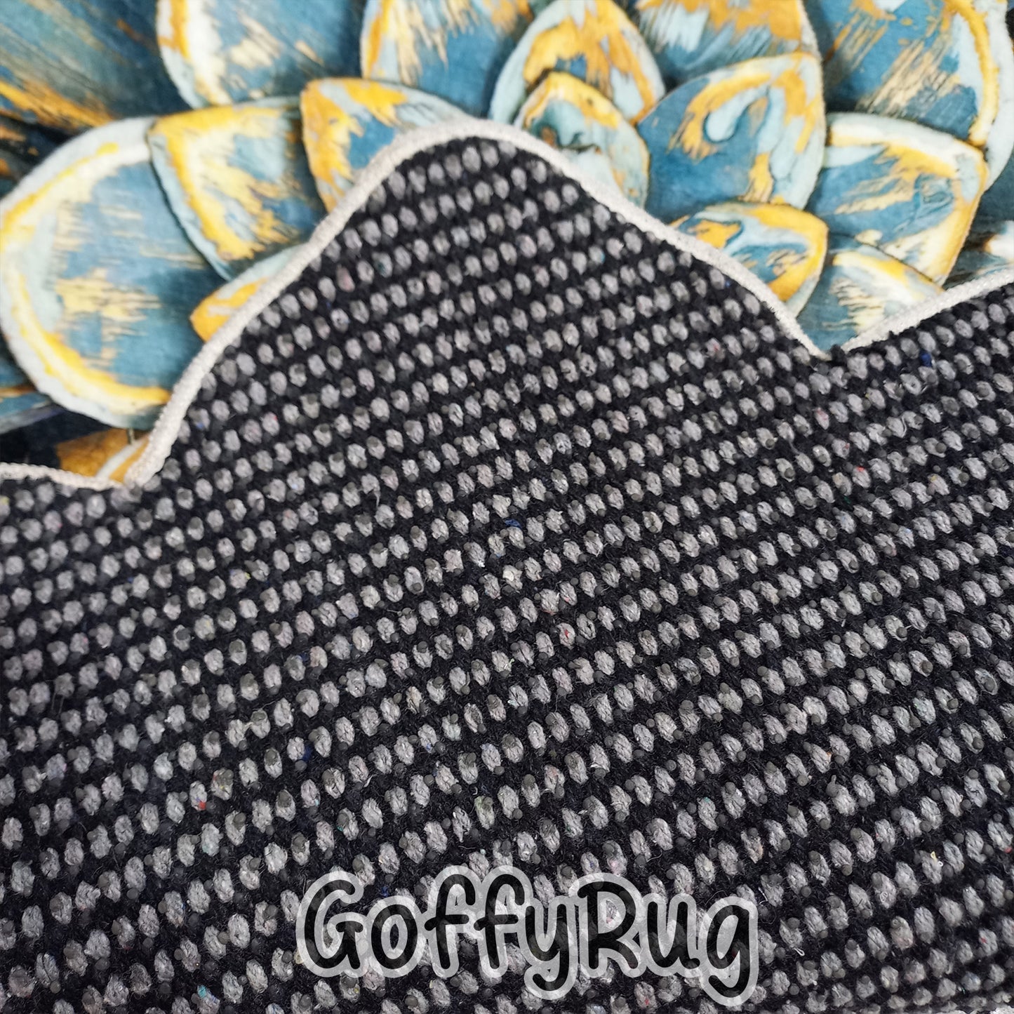 Lotus Flower Shaped Turquoise Carpet for Bedroom Kitchen Entrance Bathmat Non-Slip Washable Soft Thick Floral Mat Decor