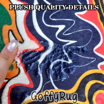 Red and Blue Persian Melting Rug Boho Chic Medallion Bohemian Carpet for Living Room Bedroom Kitchen Liquify Floral Aesthetic Mat Home Decor Gift